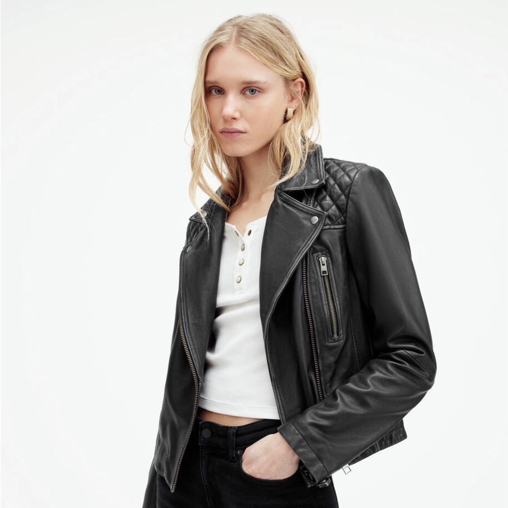 All Saints Women’s Leather Cargo Biker Jacket
